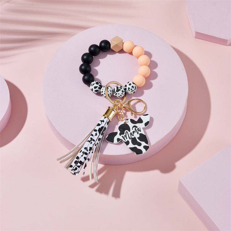 Llavero de muñeca con cuentas de silicona de estilo occidental de estilo occidental de estilo occidental